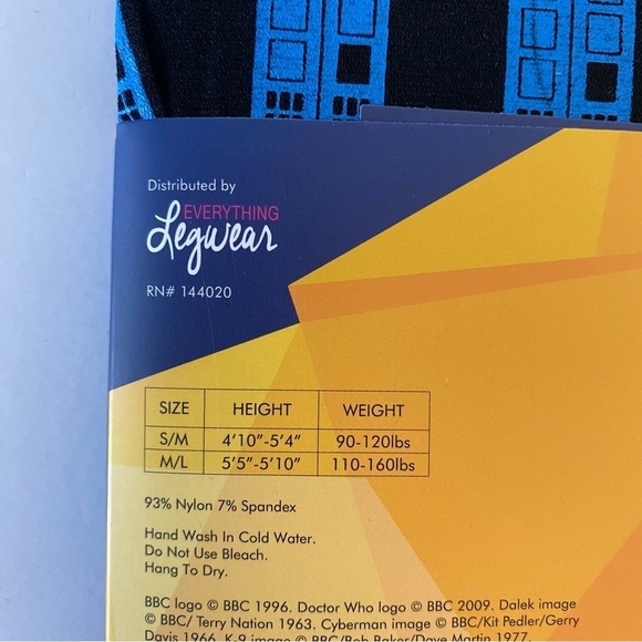 NEW Doctor Who Police Box Tights Women's S/M - Picture 7 of 8